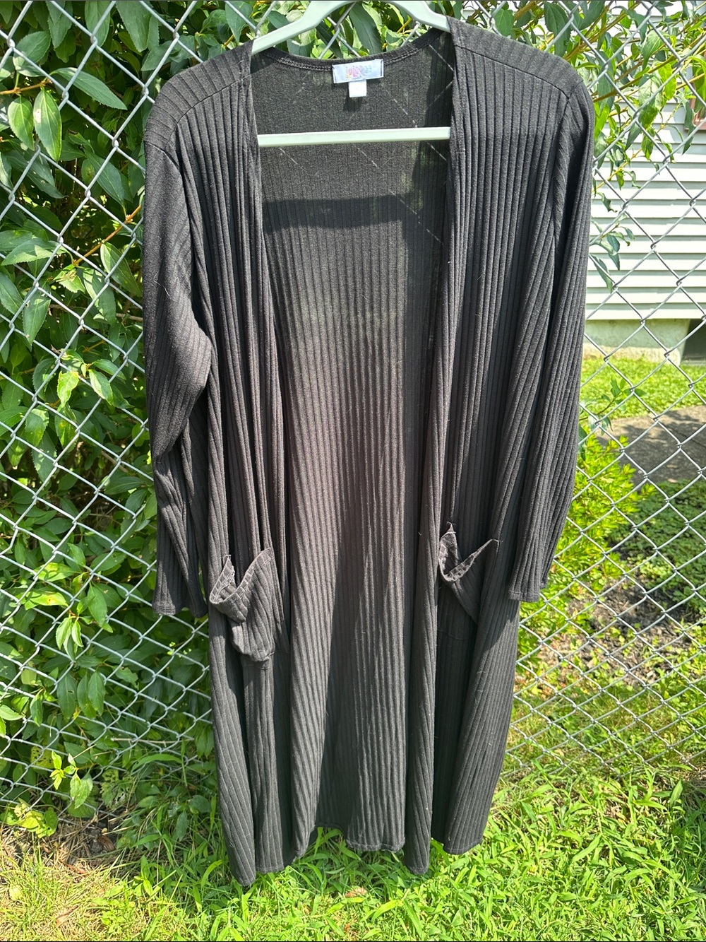 LuLaRoe Black Ribbed Open Duster